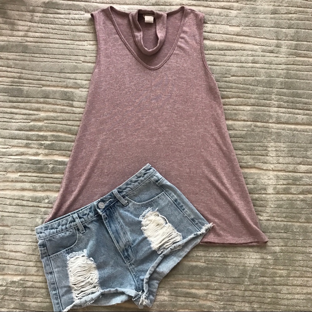 MAUVE Knit Choker Tank